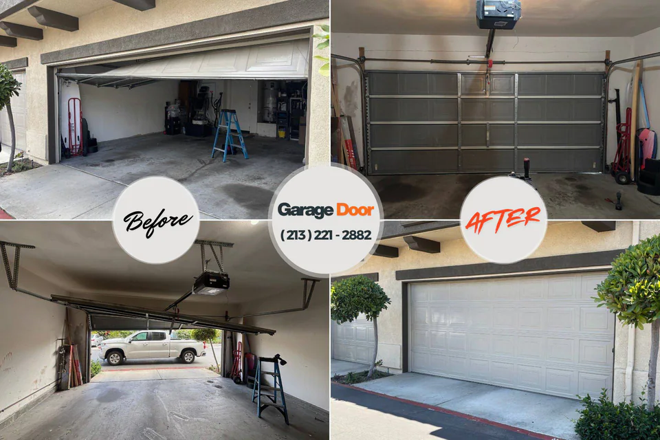 Before and after: garage door repair Pasco County
